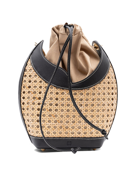 WICKER AND LEATHER BLACK TULIP