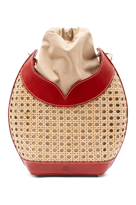 WICKER AND LEATHER RED TULIP