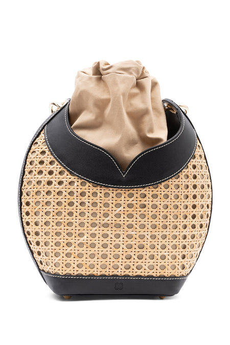 WICKER AND LEATHER BLACK TULIP
