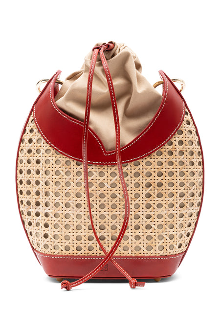 WICKER AND LEATHER RED TULIP
